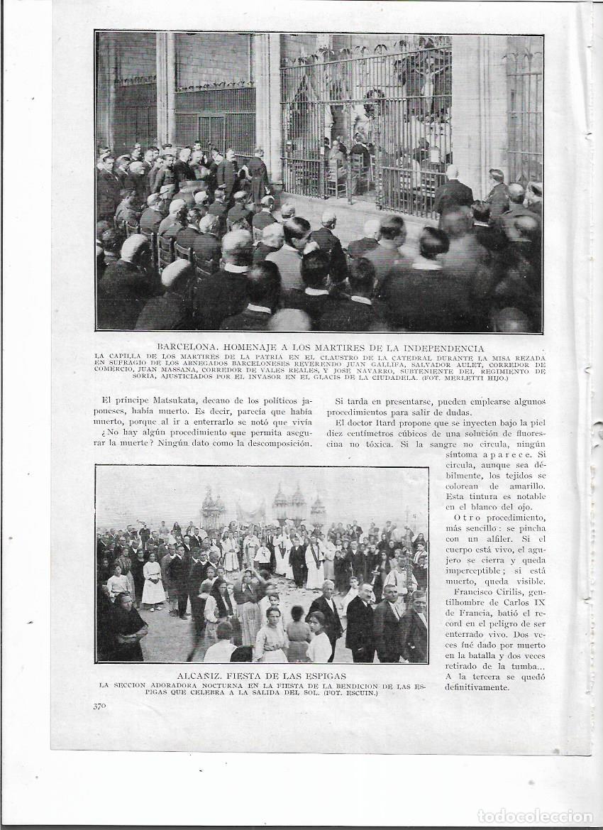 Collezionismo: A&Ntilde;O 1924 RECORTE PRENSA BARCELONA HOMENAJE A LOS MARTIRES DE LA INDEPENDENCIA CATEDRAL