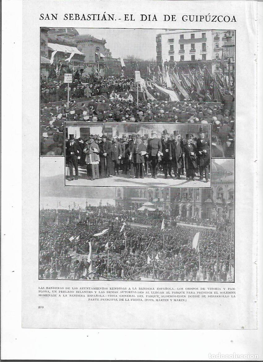 Collezionismo: A&Ntilde;O 1924 RECORTE PRENSA SAN SEBASTIAN DIA DE GUIPUZCOA BANDERAS AYUNTAMIENTOS PARQUE ALDERDI EDER