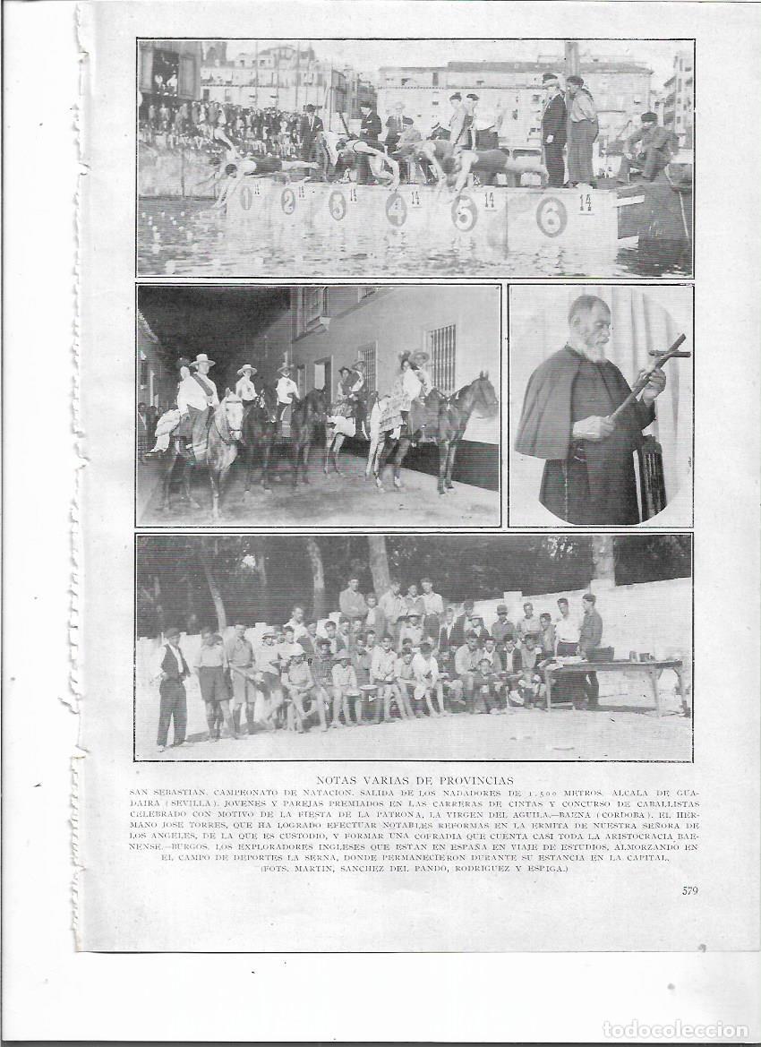Collezionismo: A&Ntilde;O 1924 RECORTE PRENSA DEPORTES SAN SEBASTIAN CAMPEONATO DE NATACION SALIDA NADADORES 1500 METROS