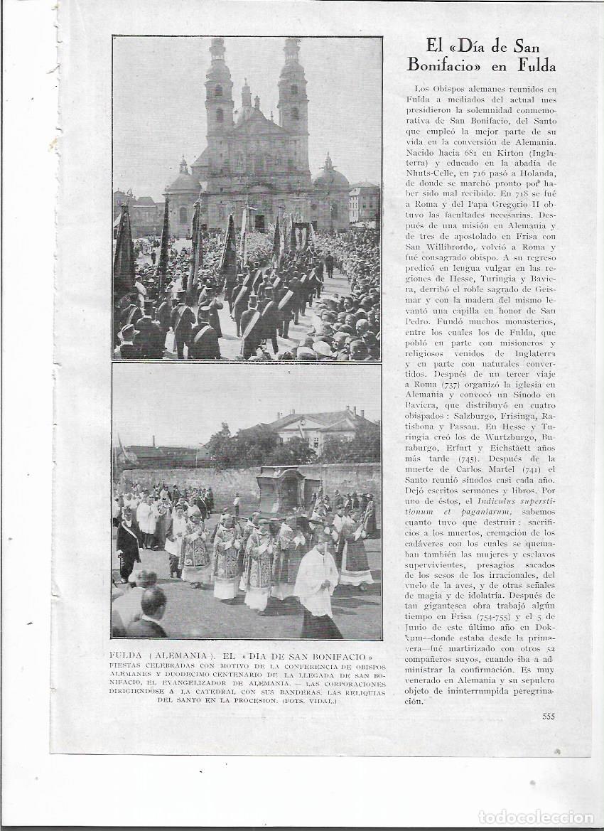 Collezionismo: 1924 RECORTE PRENSA FIESTA EL DIA DE SAN BONIFACIO EN FULDA ALEMANIA PROCESION RELIQUIAS DEL SANTO