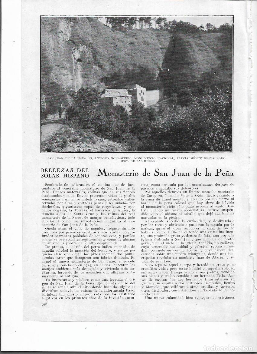 Collezionismo: A&Ntilde;O 1924 RECORTE PRENSA MONASTERIO DE SAN JUAN DE LA PE&Ntilde;A MONUMENTO NACIONAL