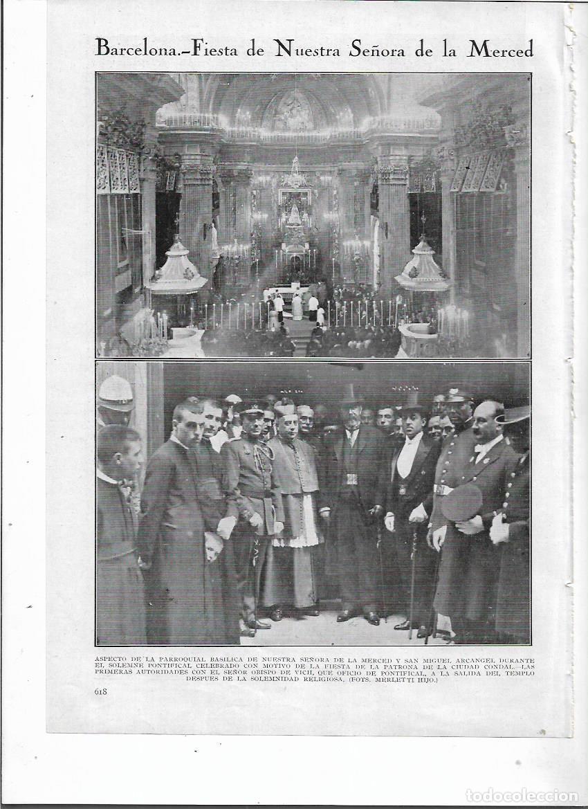 Colecionismo: A&Ntilde;O 1924 RECORTE PRENSA BARCELONA FIESTA LA MERCE PROCESION DEL ROSARIO MONUMENTAL