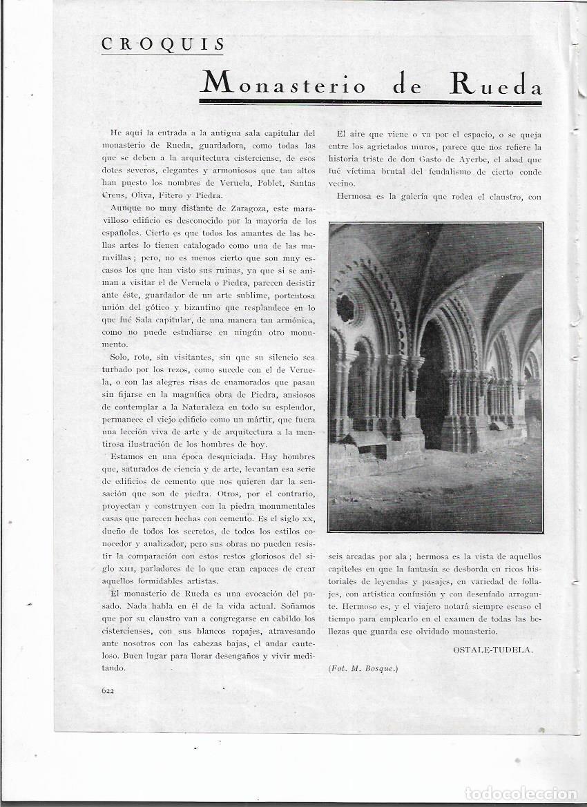 Coleccionismo: A&Ntilde;O 1924 RECORTE PRENSA EL MONASTERIO DE RUEDA - Foto 1