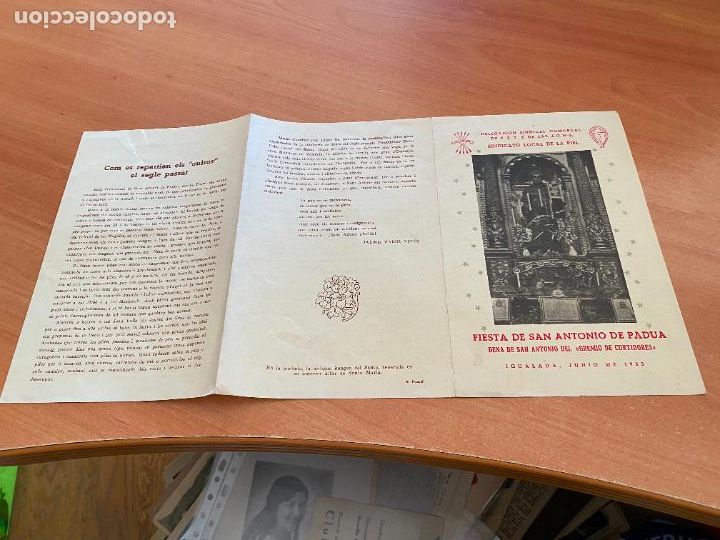 Coleccionismo: FIESTA SAN ANTONIO PADUA IGUAKADA 1955 DELEGACION SINDICAL F.E.T. Y LA J.O.N.S (COB105)