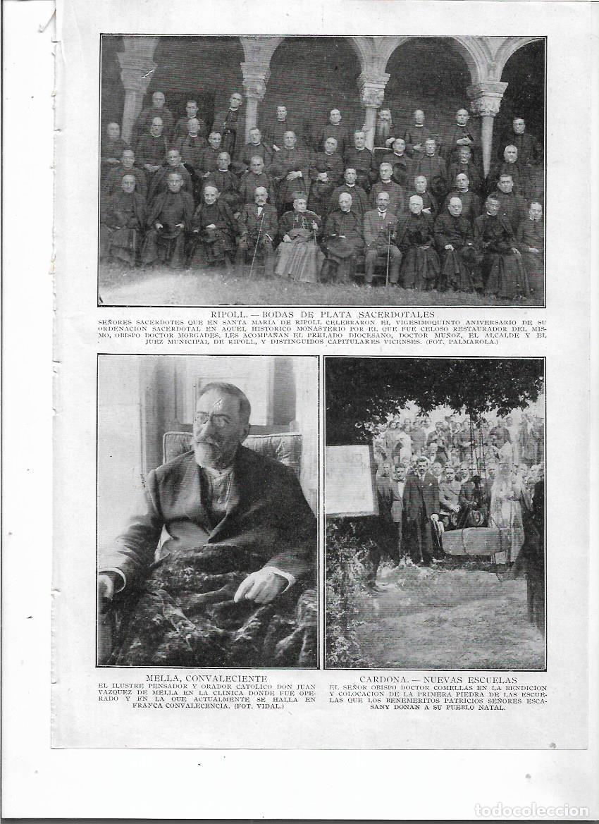 Sammelleidenschaft Papier: A&Ntilde;O 1924 RECORTE PRENSA RIPOLL BODAS DE PLATA SACERDOTALES OBISPO MORGADES MONASTERIO