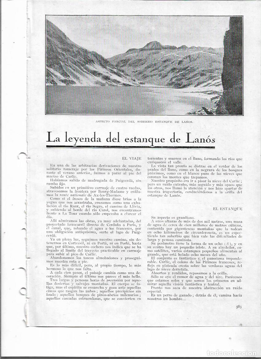 Coleccionismo: A&Ntilde;O 1924 RECORTE PRENSA LEYENDA DEL ESTANQUE ESTANY DE LANOS CERDANYA