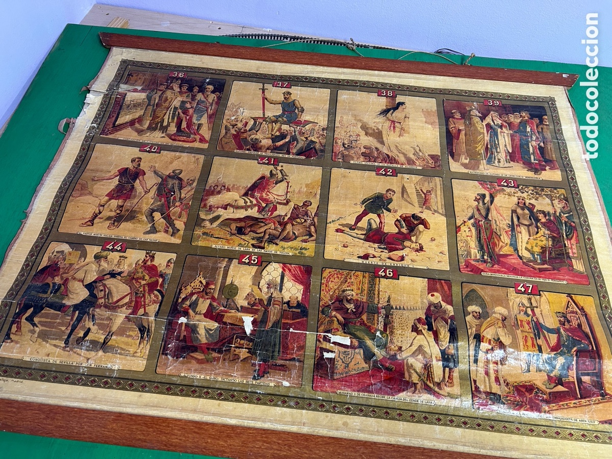 Coleccionismo: P&Oacute;STER EN TELA DE SUCESOS IMPORTANTES EN LA HISTORIA DE ESPA&Ntilde;A CARTEL A&Ntilde;OS 40