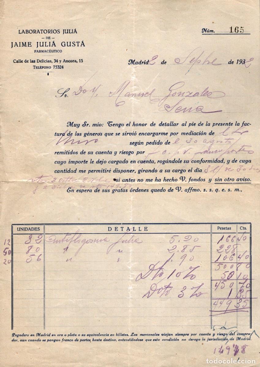 Coleccionismo: albar&aacute;n laboratorios Juli&aacute; Madrid 1932
