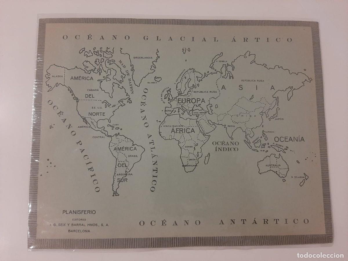 Coleccionismo: PLANISFERIO. I. G. SEIX BARRAL HERMANOS S. A. L&Aacute;MINA MAPAMUNDI. 25 X 32 CM.