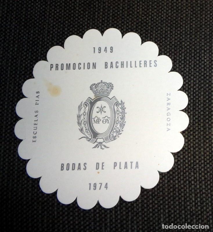 Coleccionismo: RECORDATORIO MEN&Uacute; BODAS DE PLATA 1949-1974 ESCUELAS PIAS ESCOLAPIOS ZARAGOZA. BACHILLERES COLEGIO
