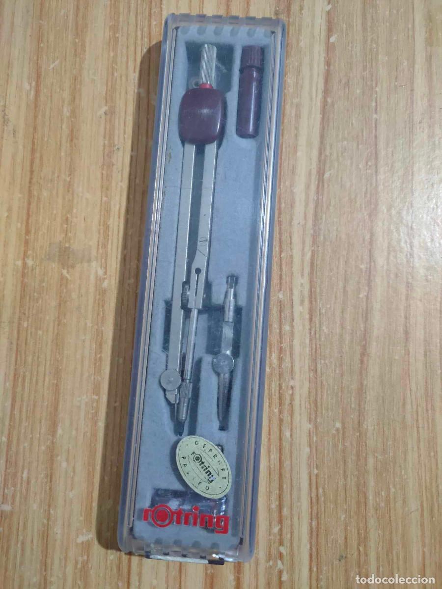 Coleccionismo: Comp&aacute;s rotring en su estuche (a&ntilde;os 80) - Foto 1