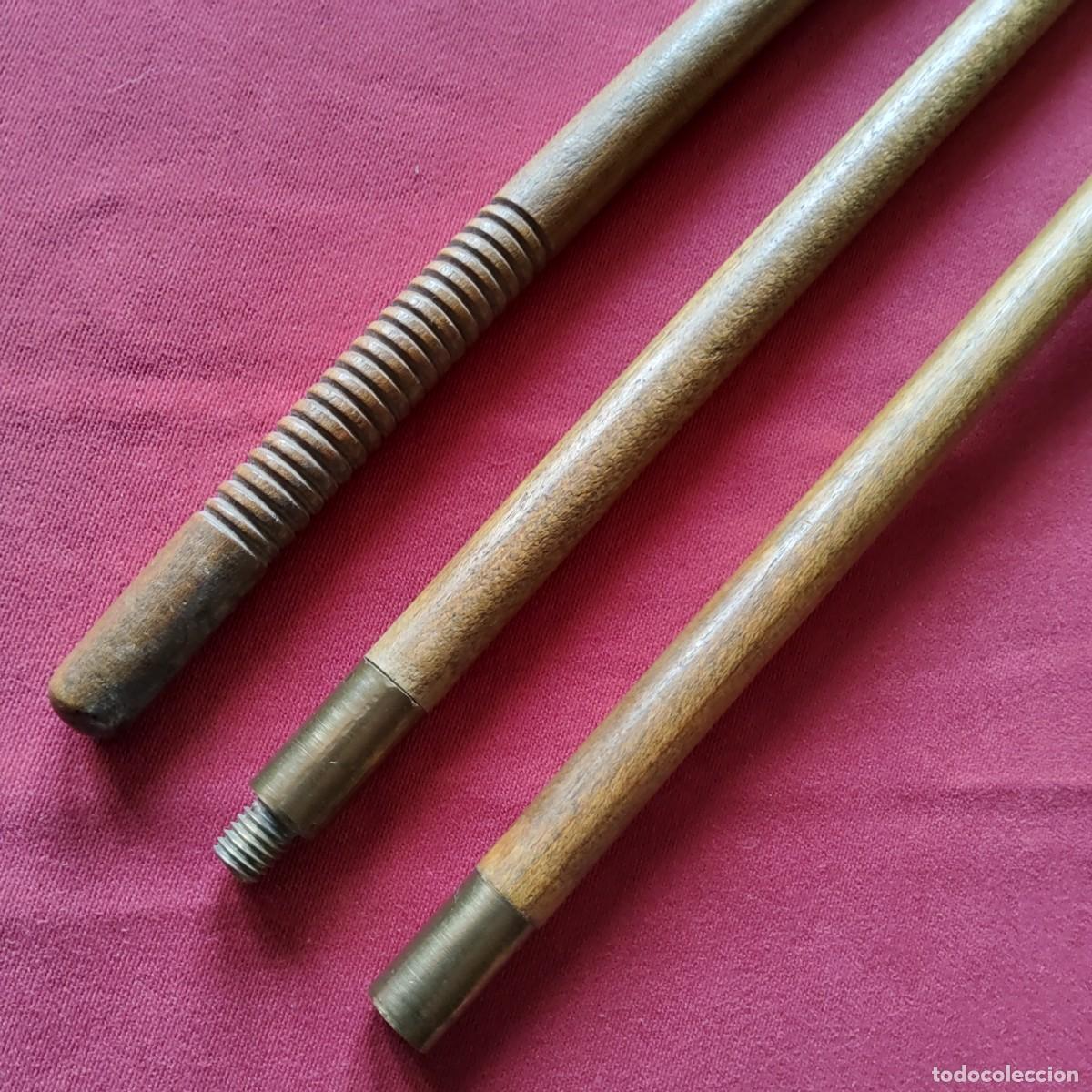 Coleccionismo: ANTIGUA BAQUETA DE MADERA Y BRONCE - Foto 7