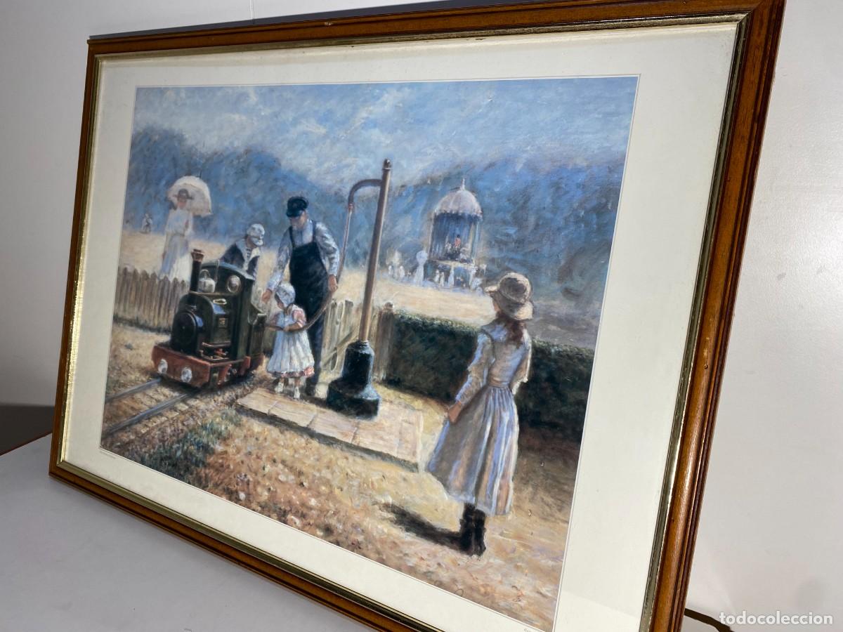 Coleccionismo: CUADRO COPIA LAMINA RENE LEGRAND &rdquo;THE MODEL RAILWAY&rdquo; CON MARCO