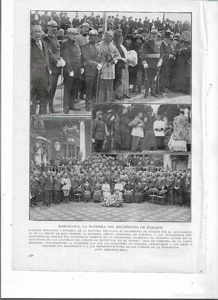Collecting paper: A&Ntilde;O 1924 RECORTE PRENSA BARCELONA BENDICION ENTREGA BANDERA DEL REGIMIENTO DE BADAJOZ
