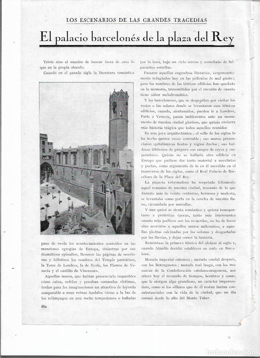 Collecting paper: A&Ntilde;O 1924 RECORTE PRENSA BARCELONA REAL PALACIO PLAZA PLA&Ccedil;A DEL REI REY