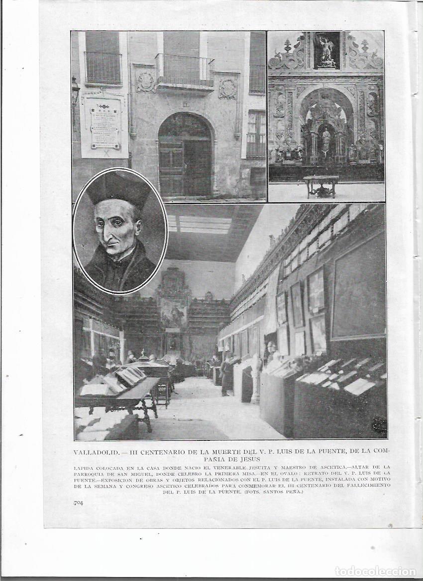 Colecionismo: A&Ntilde;O 1924 RECORTE PRENSA VALLADOLID III CENTENARIO MUERTE JESUITA LUIS DE LA PUENTE LAPIDA CASA NATAL
