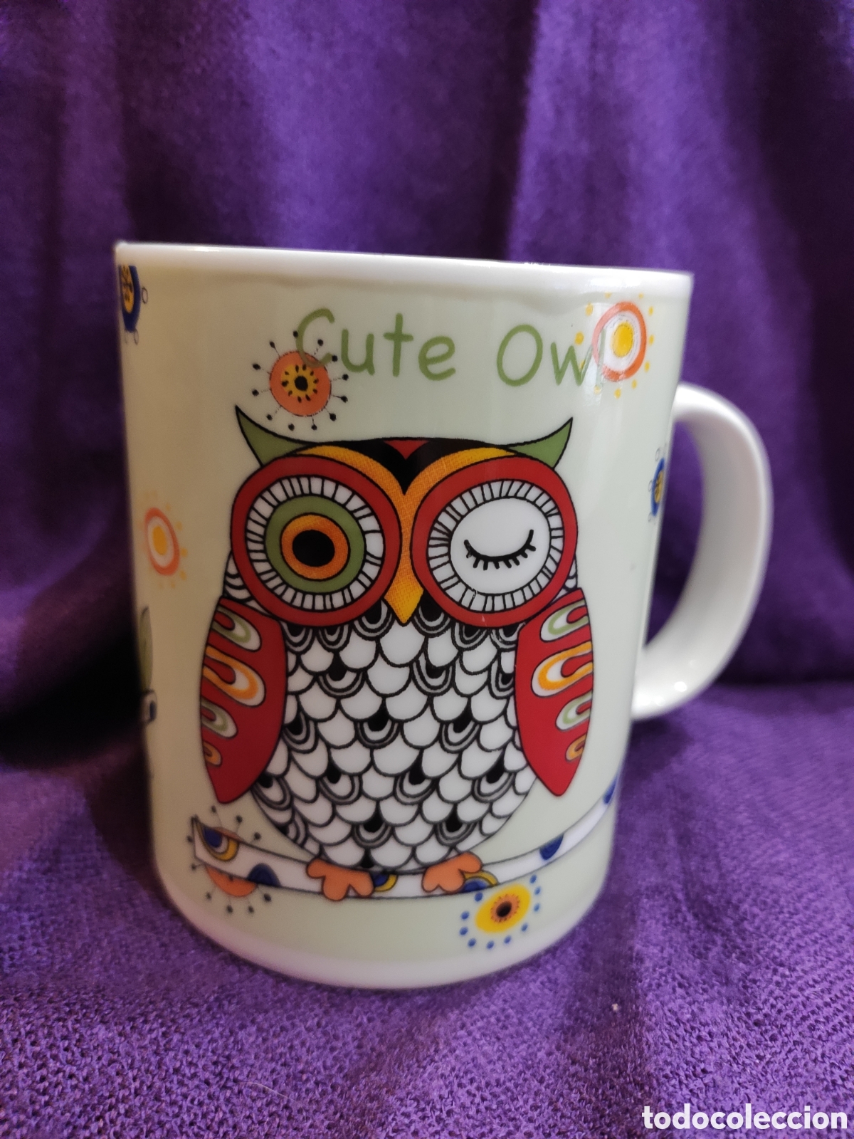 Coleccionismo: Mug en porcelana, b&uacute;ho. - Foto 2