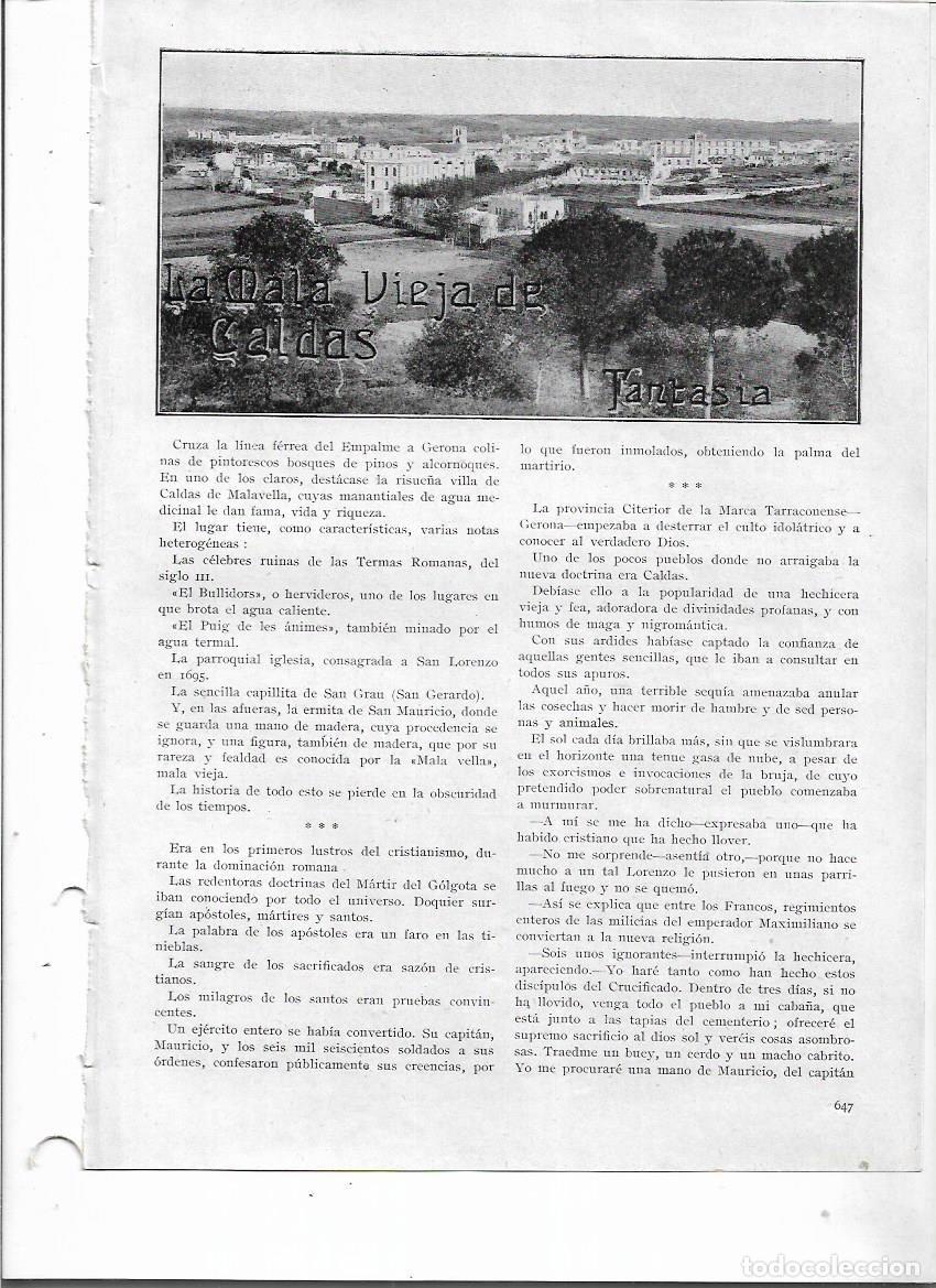 Collecting paper: A&Ntilde;O 1924 RECORTE PRENSA CALDES DE MALAVELLA TERMAS ROMANAS BULLIDORS ERMITA ST MAURICI ST GRAU