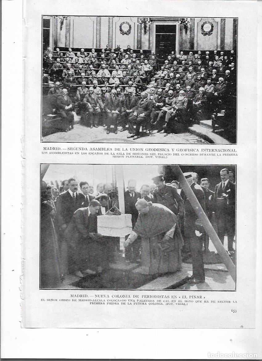 Collecting paper: A&Ntilde;O 1924 RECORTE PRENSA MADRID PRIMERA PIEDRA NUEVA COLONIA DE PERIODISTAS EN EL PINAR