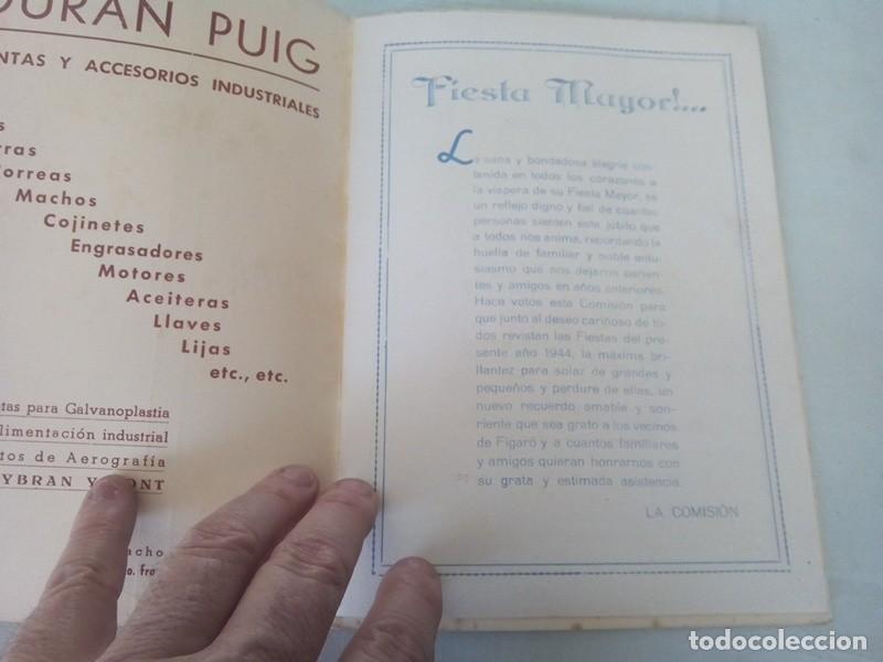 Coleccionismo: FIGARO , PROGRAMA DE LA FIESTA MAYOR DEL A&Ntilde;O 1944 , BUEN ESTADO - Foto 3