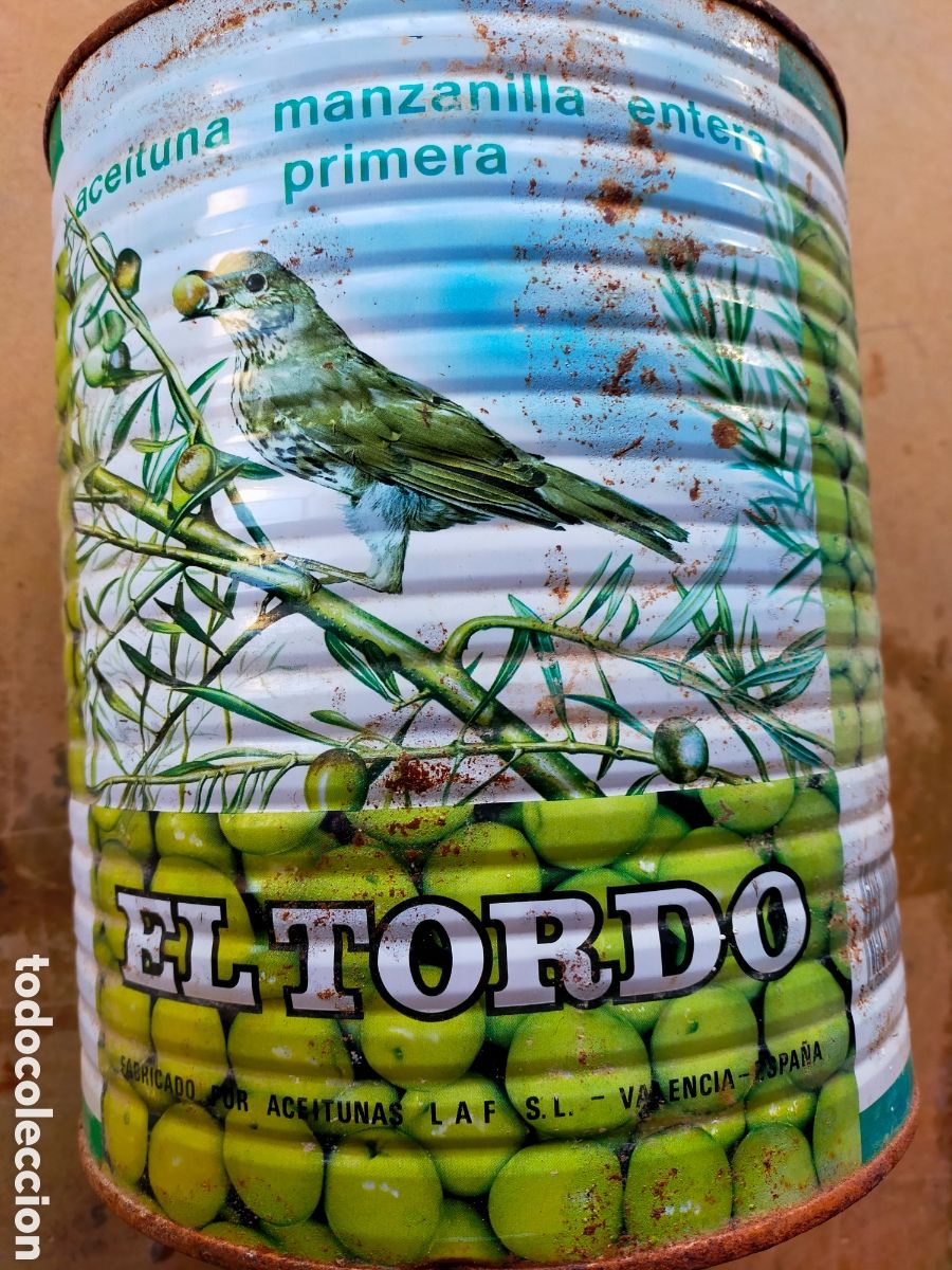 Coleccionismo: Lata gigante olivas el tordo valencia