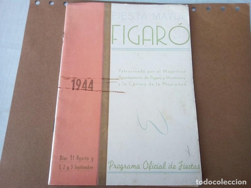 Coleccionismo: PROGRAMA DE FIESTA MAYOR DE EL FIGARO A&Ntilde;O 1944 , - Foto 2