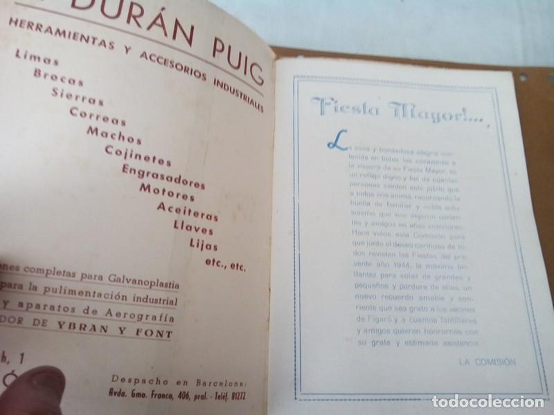 Coleccionismo: PROGRAMA DE FIESTA MAYOR DE EL FIGARO A&Ntilde;O 1944 , - Foto 3
