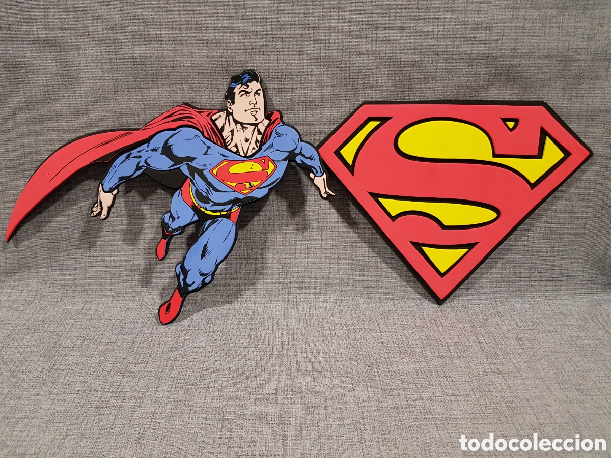 Coleccionismo: PIEZAS DECORATIVAS DE GOMA EVA (FOAM) SUPERMAN CL&Aacute;SICO LOGO. DC COMICS. DECOFUN. A&Ntilde;O 2006.