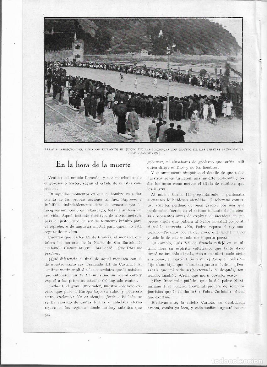 Colecionismo: A&Ntilde;O 1924 RECORTE PRENSA ZARAUZ MIRADOR JUEGO DE LAS MAZORCAS FIESTAS PATRONALES