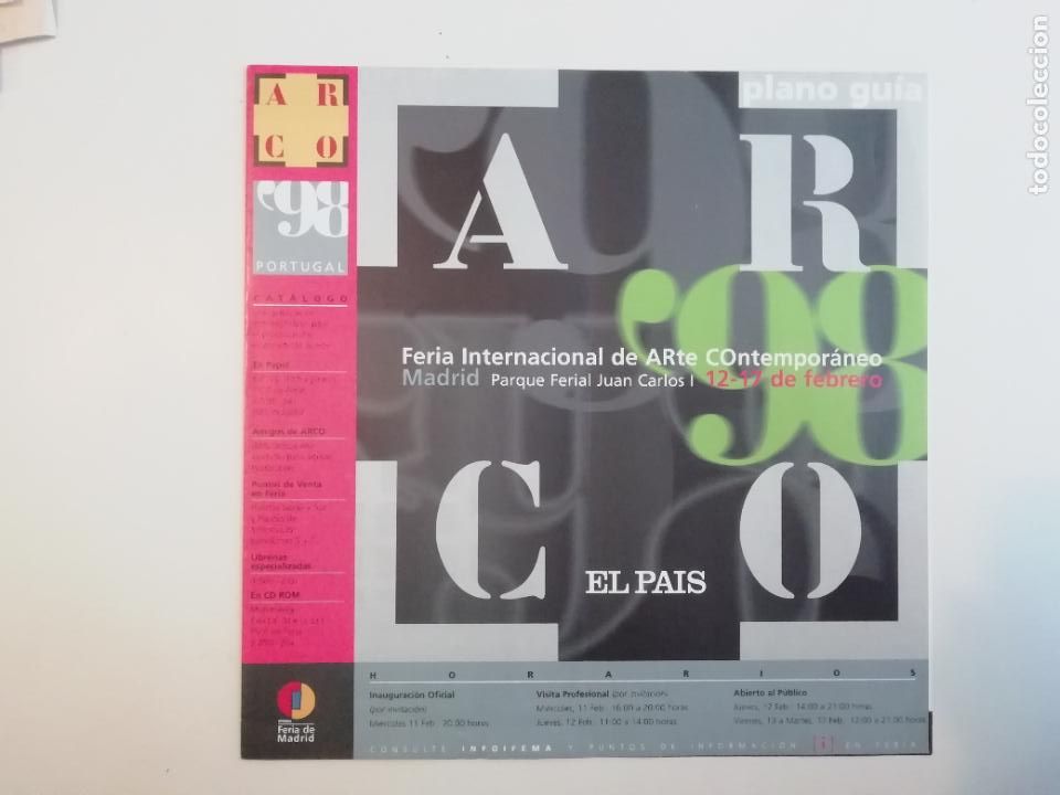 Coleccionismo: Plano ARCO 98 Feria Internacional Arte Contempor&aacute;neo IFEMA Madrid Pa&iacute;s invitado Portugal 1998