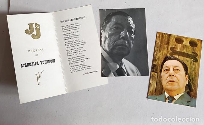 Coleccionismo: Atahualpa Yupanqui. D&iacute;ptico recital en J&J + 2 postales RCA. 1968