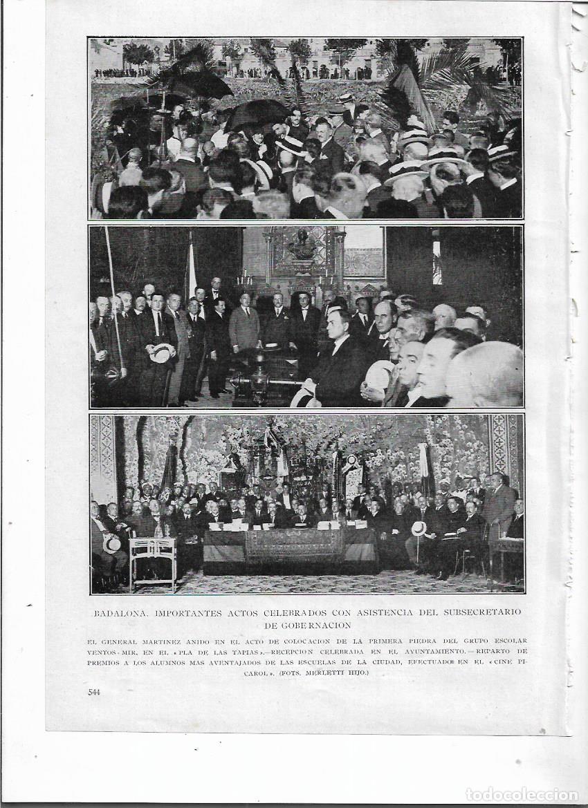 Colecionismo: A&Ntilde;O 1924 RECORTE PRENSA BADALONA PLA DE LES TAPIES BENDICION PRIMERA PIEDRA ESCUELA CINE PICAROL