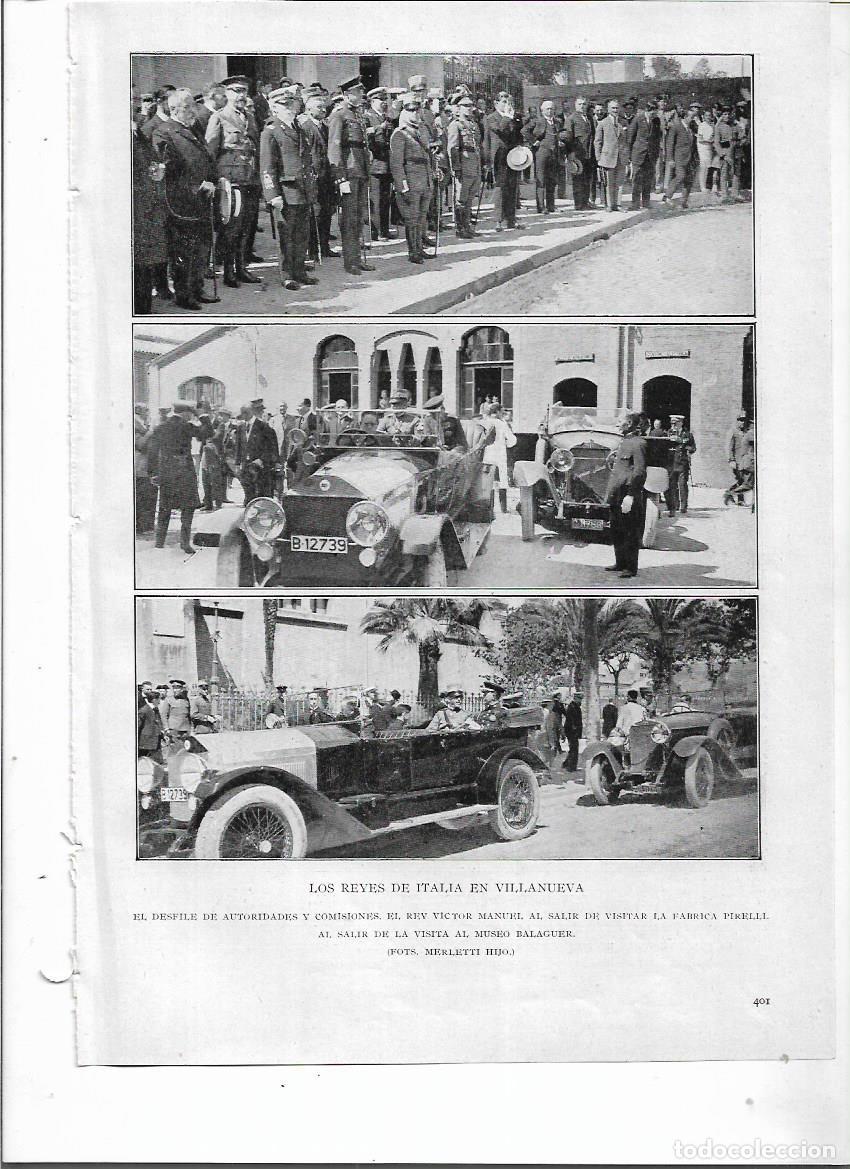 Colecionismo: A&Ntilde;O 1924 RECORTE PRENSA VILANOVA I LA GELTRU VISITA REYES DE ITALIA A FABRICA PIRELLI MUSEO BALAGUER