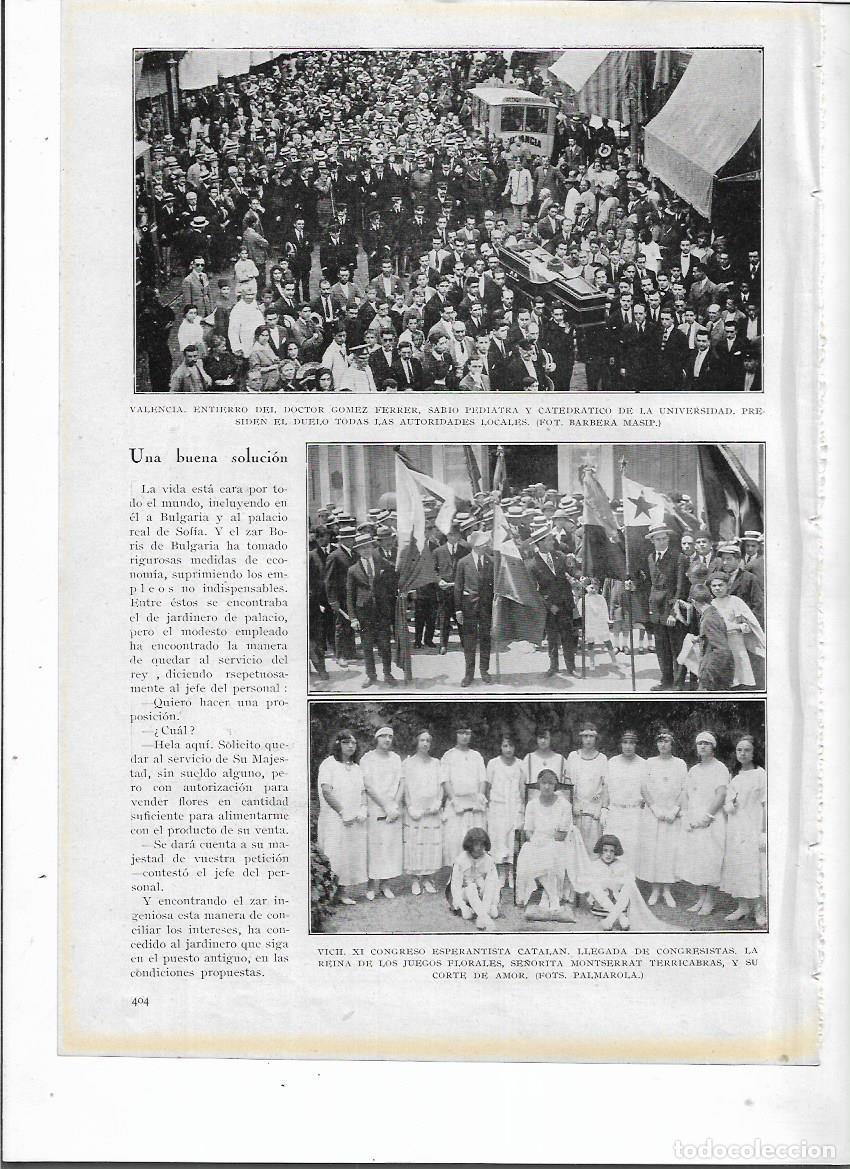 Colecionismo: A&Ntilde;O 1924 RECORTE PRENSA VALENCIA ENTIERRO DOCTOR GOMEZ FERRER PEDIATRA AUTORIDADES