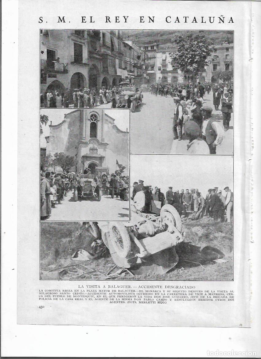 Colecionismo: A&Ntilde;O 1924 RECORTE PRENSA BALAGUER VISITA DEL REY IGLESIA SANT CRIST