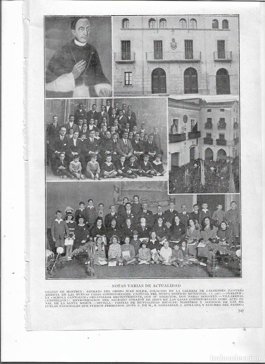 Colecionismo: A&Ntilde;O 1924 RECORTE PRENSA CALDES DE MONTBUI RETRATO OBISPO SOLER SALA CALDENSES ILUSTRES AYUNTAMIENTO