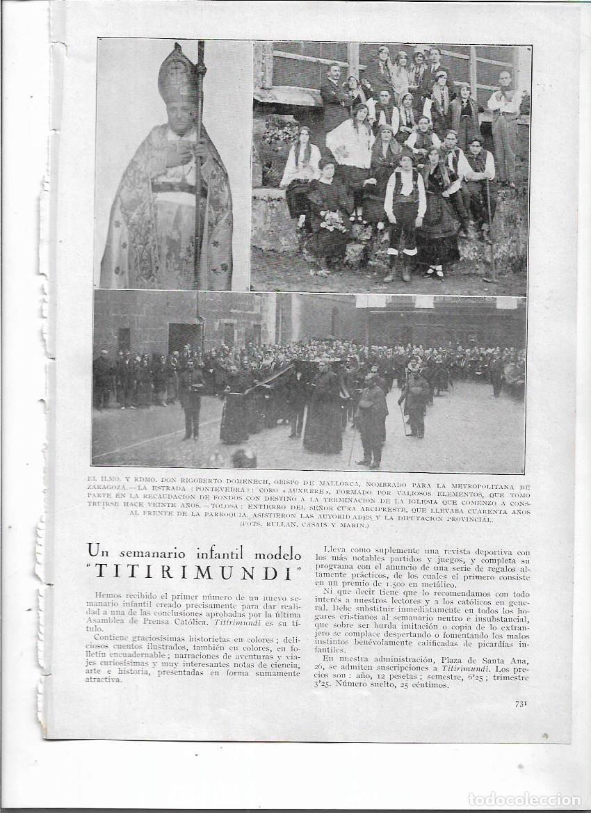 Colecionismo: A&Ntilde;O 1924 RECORTE PRENSA LA ESTRADA PONTEVEDRA CORO AUXEBRE RECAUDACION DE FONDOS NUEVA IGLESIA