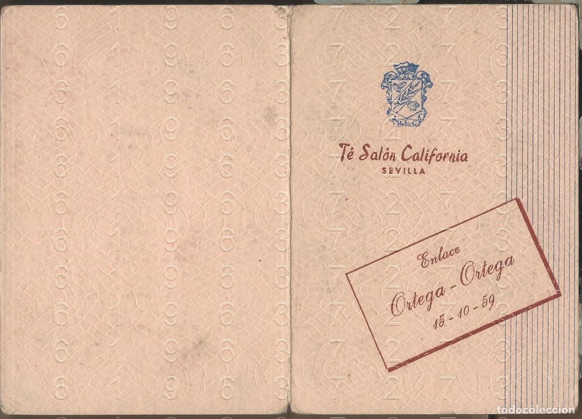 Coleccionismo: SEVILLA SALON CALIFORNIA MENU BODA 1959 L85