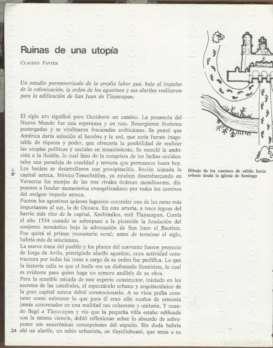 Coleccionismo: CLAUDIO FAVIER AGUSTINOS SAN JUAN DE TLAYACAPAN MEXICO 7 ARQUITECTURA HOJAS U34