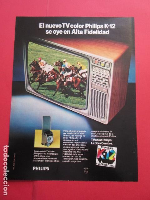 Coleccionismo: PUBLICIDAD 1980 - REF: TRI_04_PUB -LEEINT- PHILIPS TV K-12 - TELEVISION MONITOR