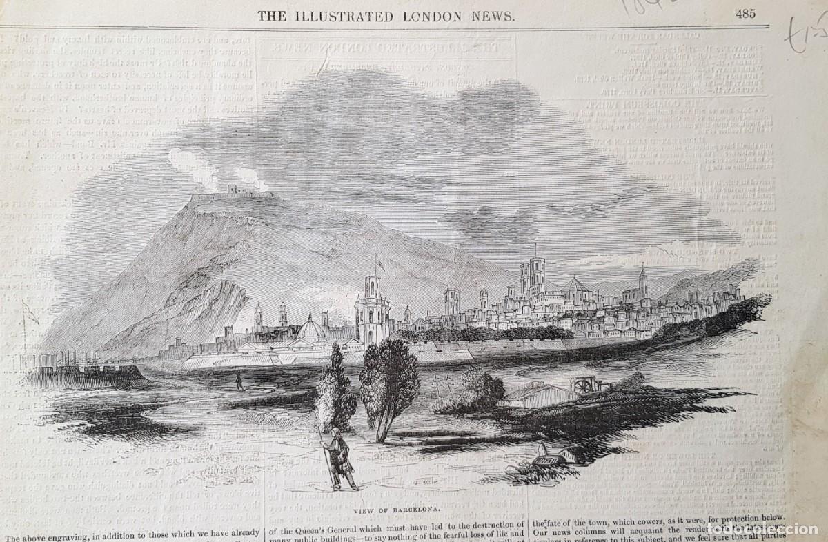 Colecionismo: View of Barcelona. 1842. Peri&oacute;dico The Illustrated London News.