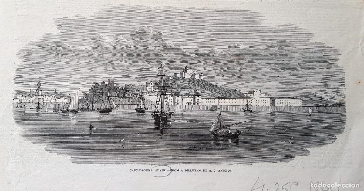 Coleccionismo: Carthagena, Spain- From a drawing by A C Andros. 1860.