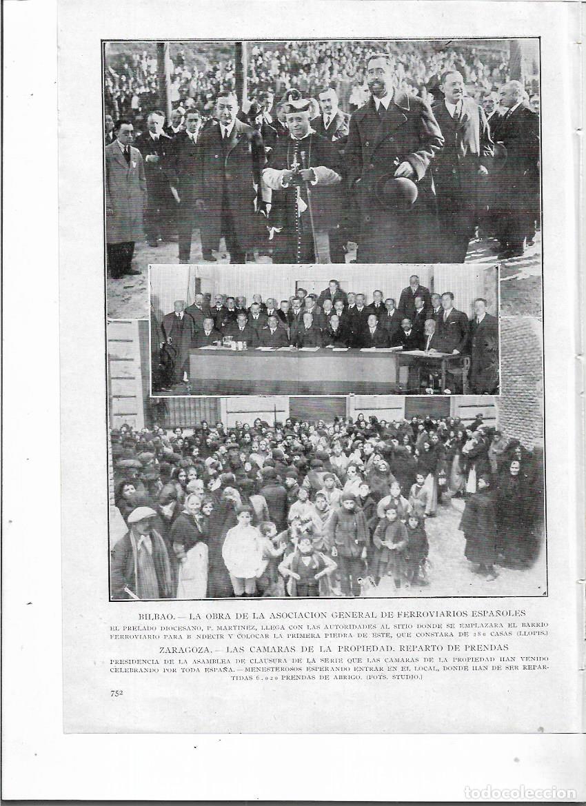 Collecting paper: A&Ntilde;O 1924 RECORTE PRENSA BILBAO OBRA ASOCIACION GENERAL DE FERROVIARIOS PRIMERA PIEDRA BARRIO CASAS