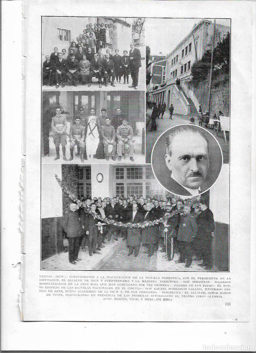 Coleccionismo: A&Ntilde;O 1924 RECORTE PRENSA PASAJES DE SAN PEDRO NUEVO EDIFICIO DE LAS ESCUELAS NACIONALES