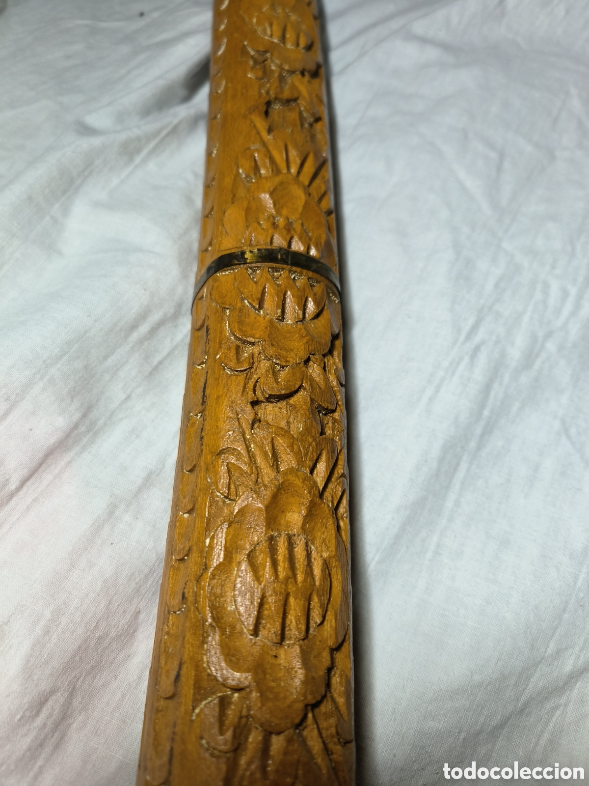 Coleccionismo: Funda para espada madera tallada - Foto 10