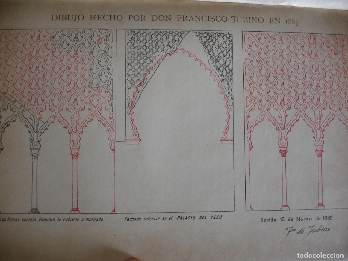 Sammelleidenschaft Papier: LAMINA ALCAZAR DE SEVILLA APUNTES DE FRANCISCO TUBINO EN 1885.23X15.