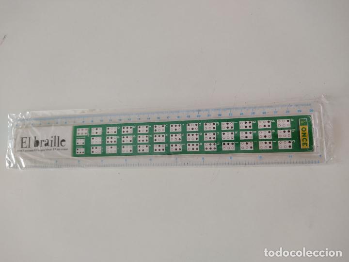 Coleccionismo: REGLA ONCE ALFABETO LENGUAJE EL BRAILLE LEER Y ESCRIBIR ES PODER VIVIR EN IGUALDAD