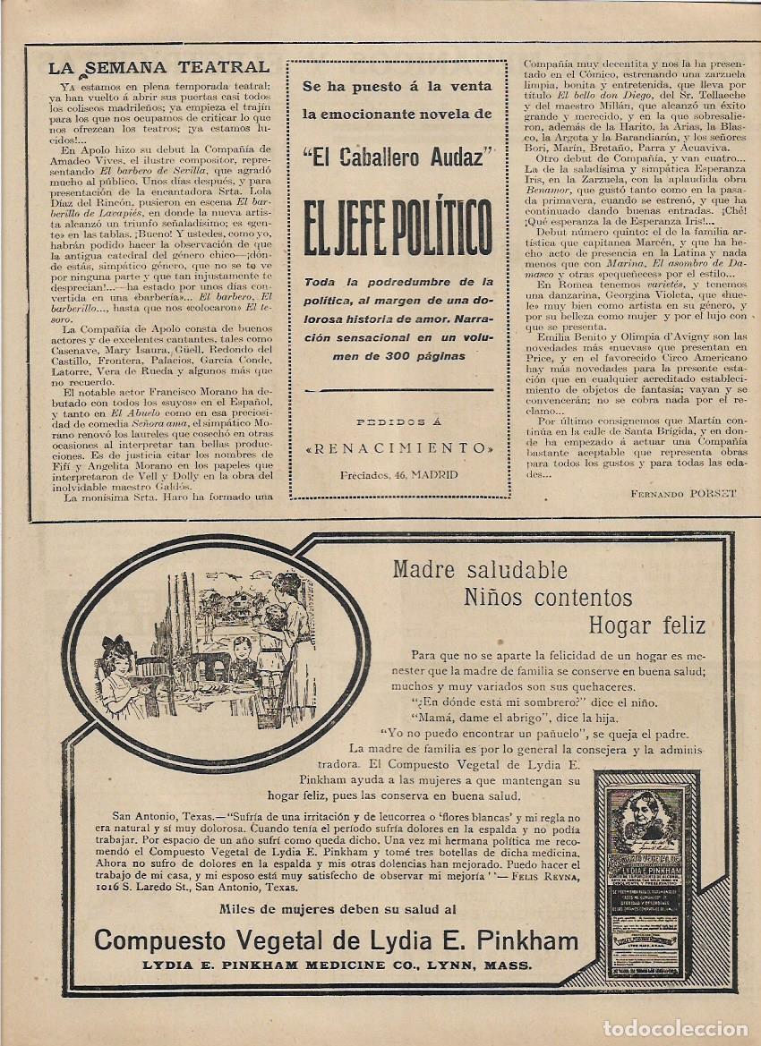 Colecionismo: &Ntilde;O 1925 RECORTE PRENSA PUBLICIDAD COMPUESTO VEGETAL DE LYDIA E PINKHAM REFORZANTE PRODUCTOS FARMACIA