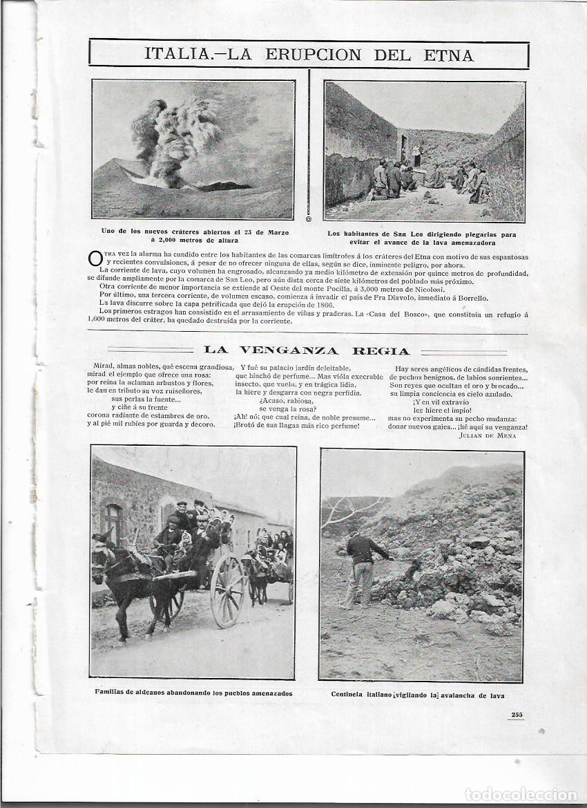 Colecionismo: A&Ntilde;O 1910 RECORTE PRENSA ITALIA ERUPCION DEL VOLCAN ETNA AVANCE DE LAVA PUEBLO DE SAN LEO