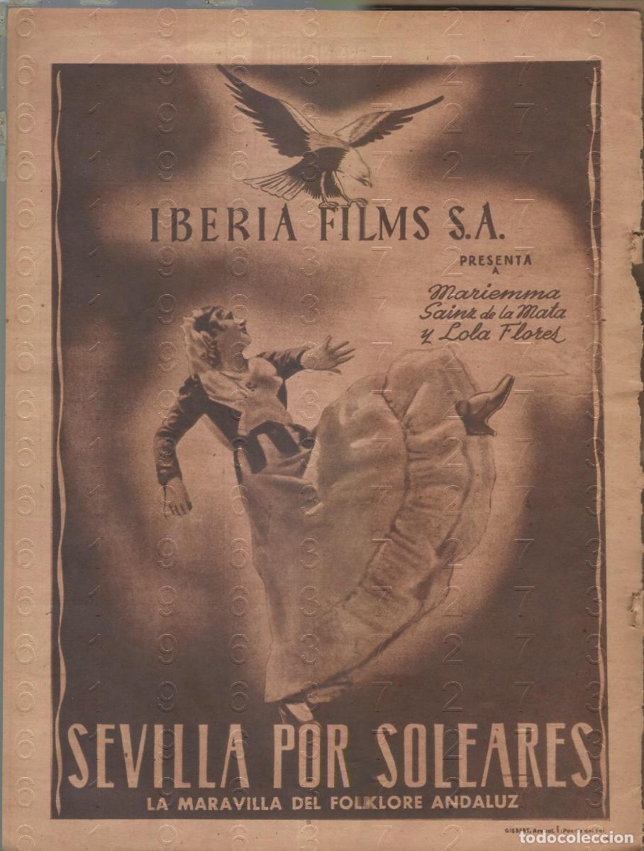 Coleccionismo: LOLA FLORES SEVILLA POR SOLEARES PELICULA LA MARAVILLA DEL FOLKLORE ANDALUZ 36X26 A&Ntilde;OS 40 CP1